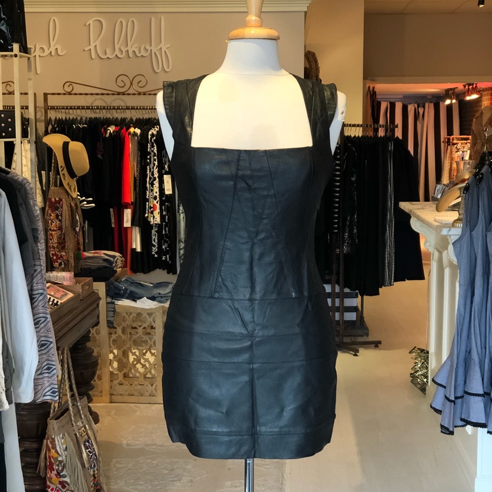 Vigoss Faux Leather Mini Dress